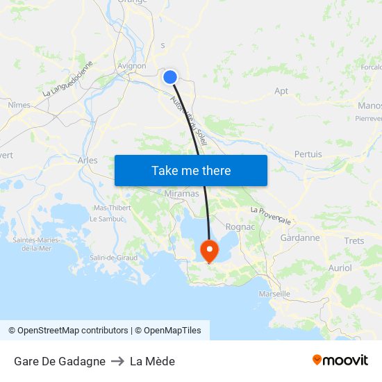 Gare De Gadagne to La Mède map