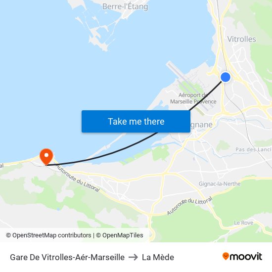 Gare De Vitrolles-Aér-Marseille to La Mède map