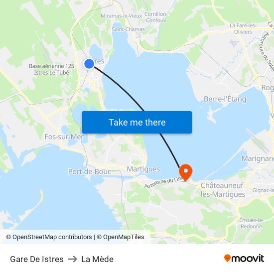 Gare De Istres to La Mède map