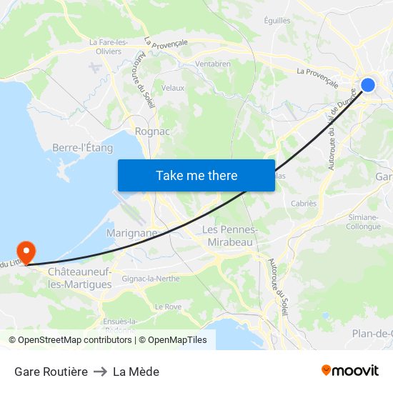 Gare Routière to La Mède map