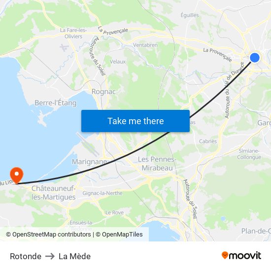 Rotonde to La Mède map