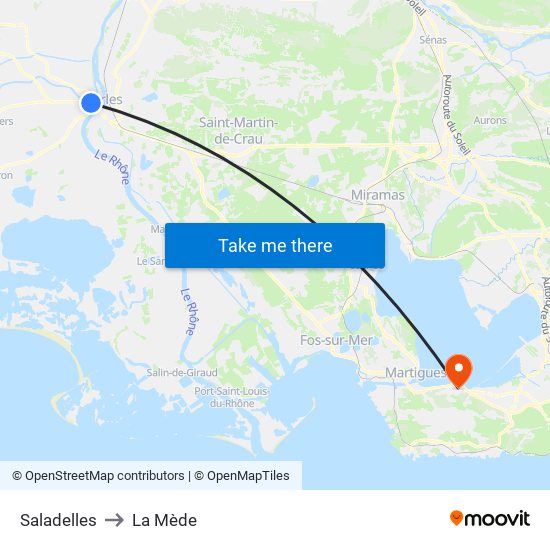 Saladelles to La Mède map