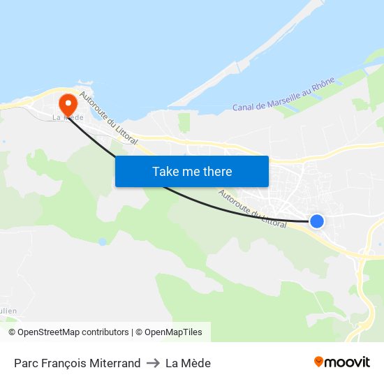 Parc François Miterrand to La Mède map