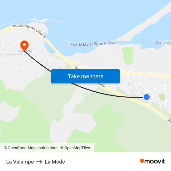 La Valampe to La Mède map