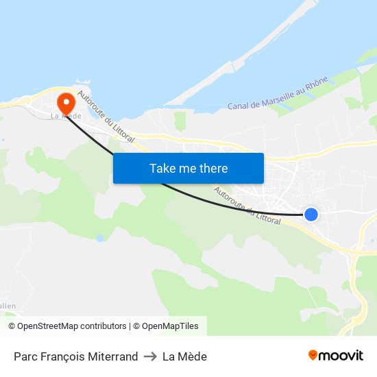Parc François Miterrand to La Mède map
