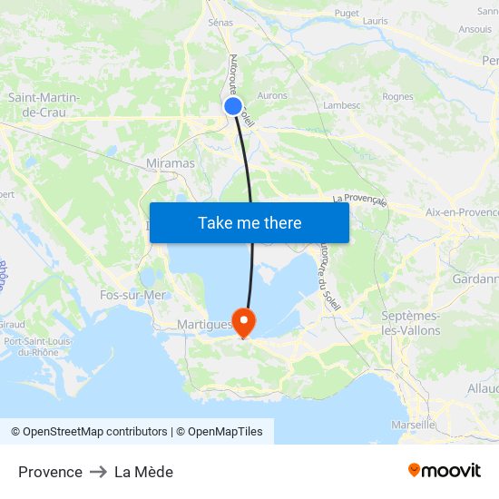 Provence to La Mède map