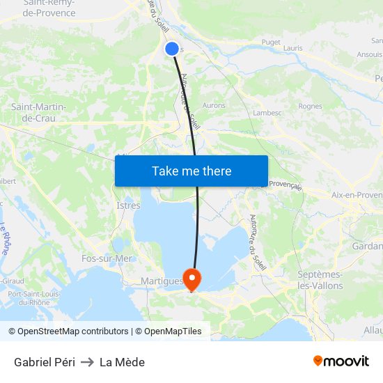 Gabriel Péri to La Mède map