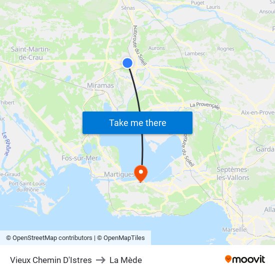 Vieux Chemin D'Istres to La Mède map