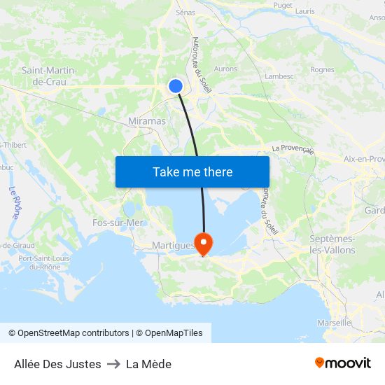 Allée Des Justes to La Mède map
