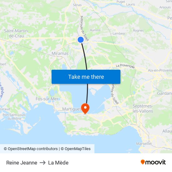 Reine Jeanne to La Mède map