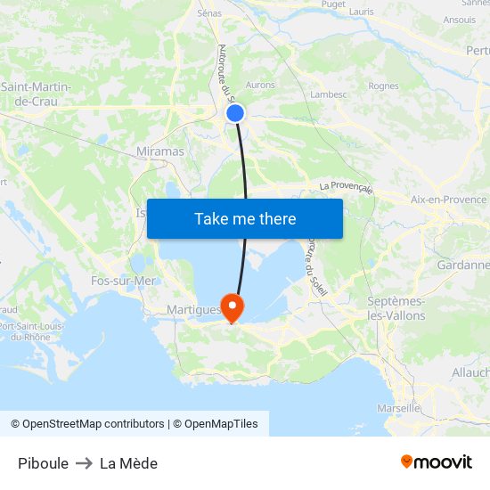 Piboule to La Mède map
