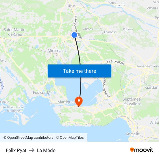 Félix Pyat to La Mède map