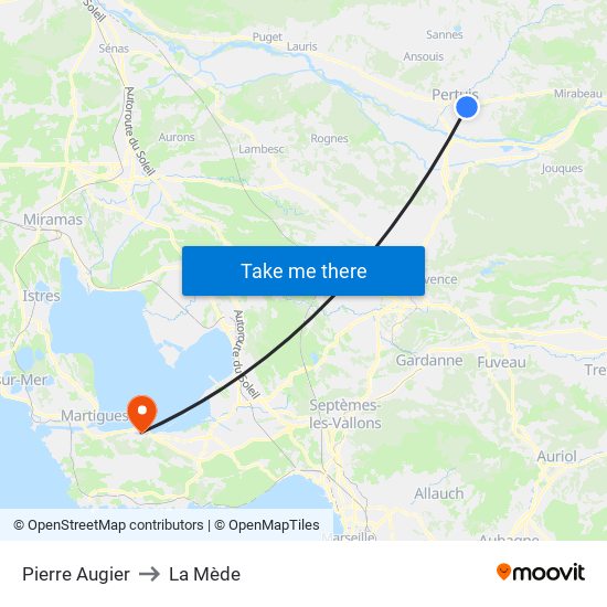 Pierre Augier to La Mède map