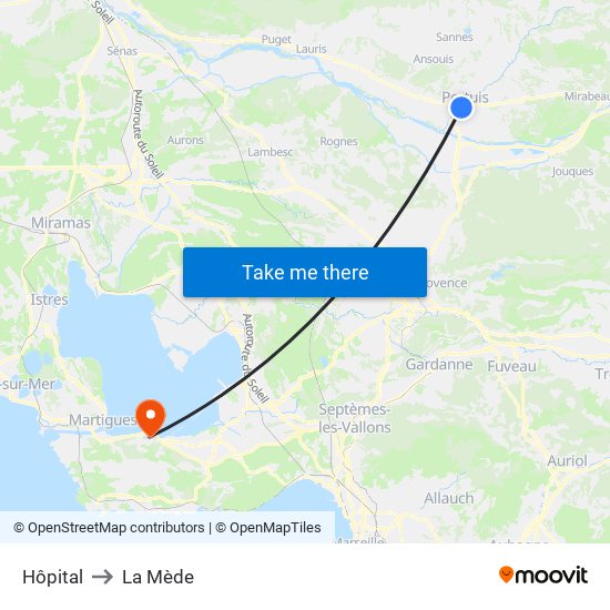 Hôpital to La Mède map