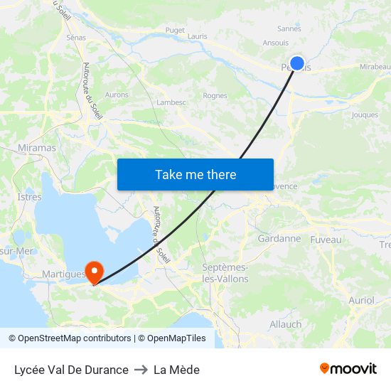 Lycée Val De Durance to La Mède map