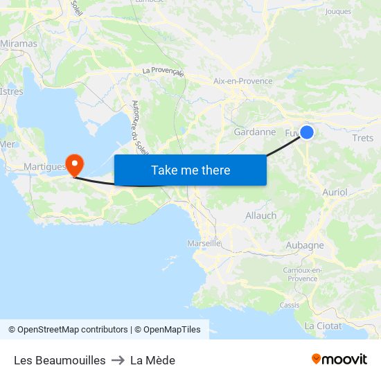 Les Beaumouilles to La Mède map