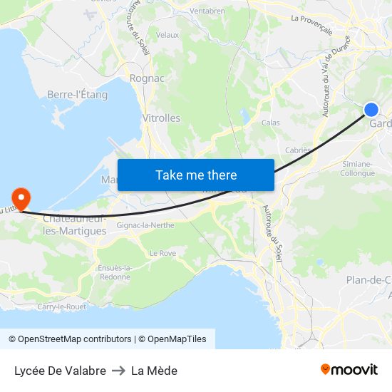 Lycée De Valabre to La Mède map