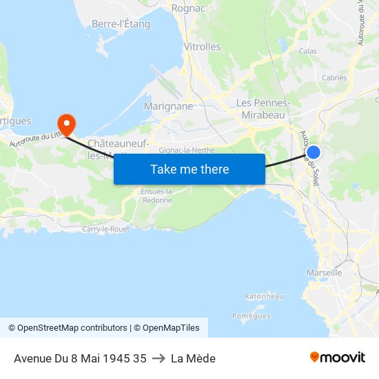 Avenue Du 8 Mai 1945 35 to La Mède map