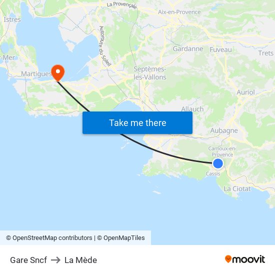 Gare Sncf to La Mède map