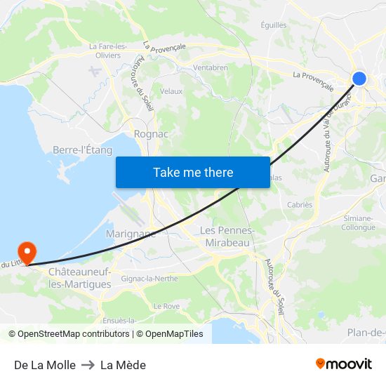 De La Molle to La Mède map