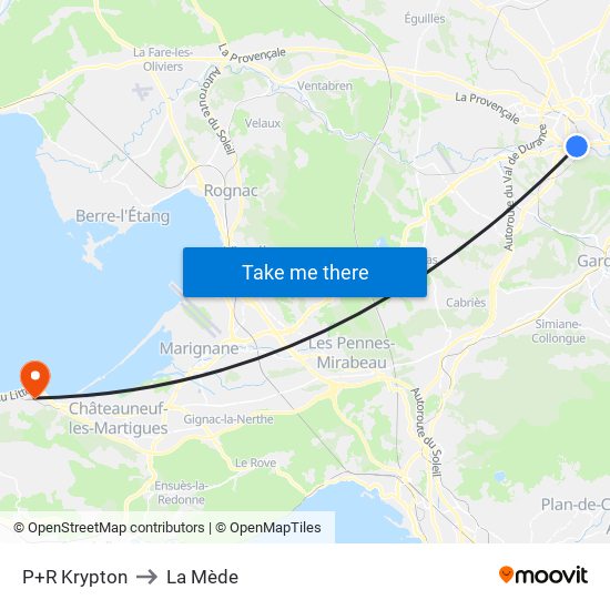 P+R Krypton to La Mède map