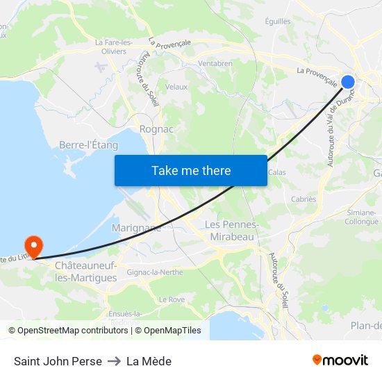 Saint John Perse to La Mède map