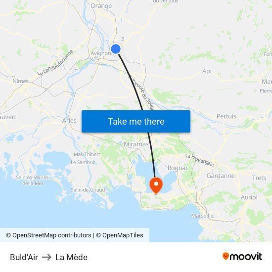 Buld'Air to La Mède map