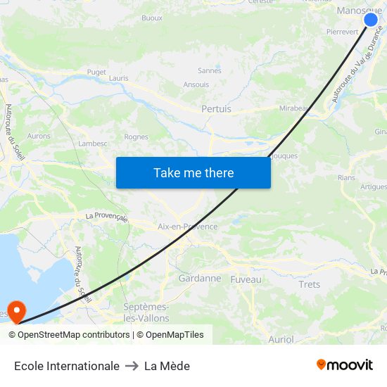 Ecole Internationale to La Mède map