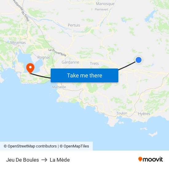 Jeu De Boules to La Mède map
