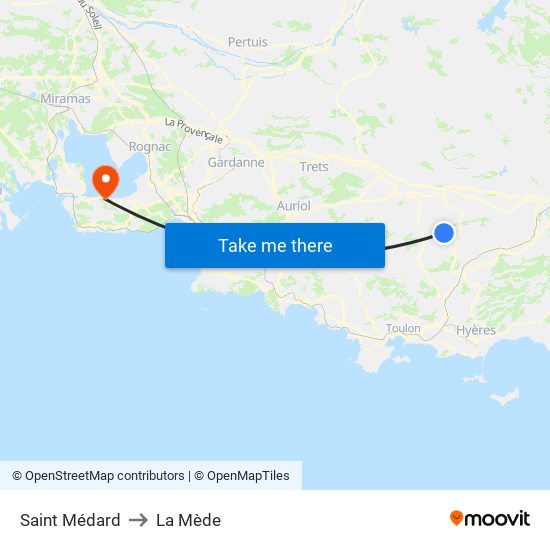 Saint Médard to La Mède map