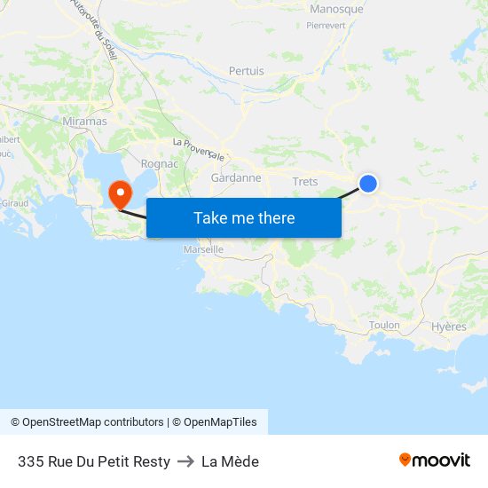 335 Rue Du Petit Resty to La Mède map