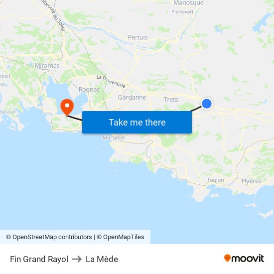Fin Grand Rayol to La Mède map