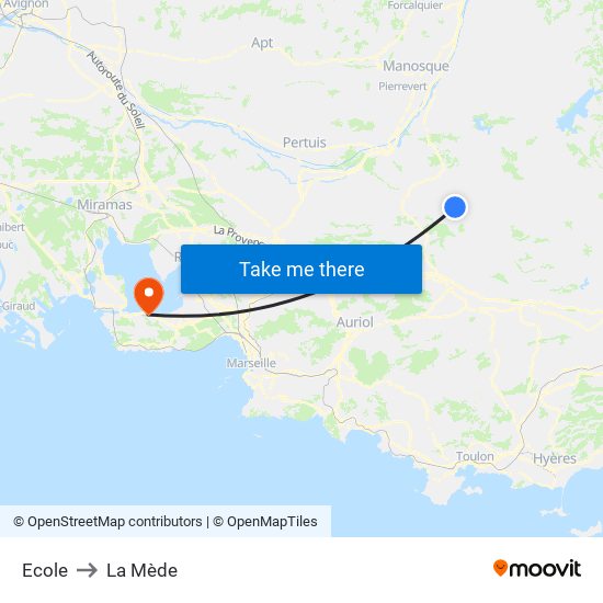 Ecole to La Mède map