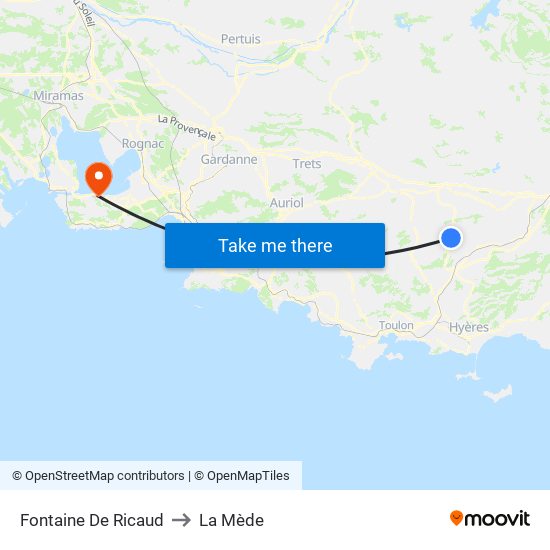 Fontaine De Ricaud to La Mède map
