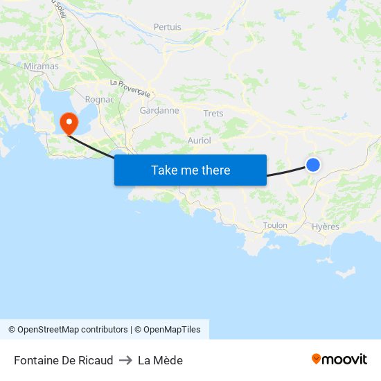 Fontaine De Ricaud to La Mède map