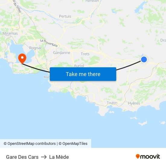 Gare Des Cars to La Mède map