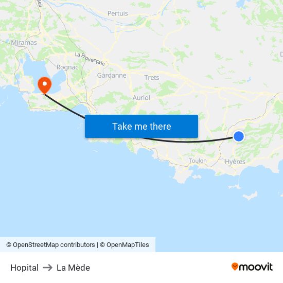 Hopital to La Mède map