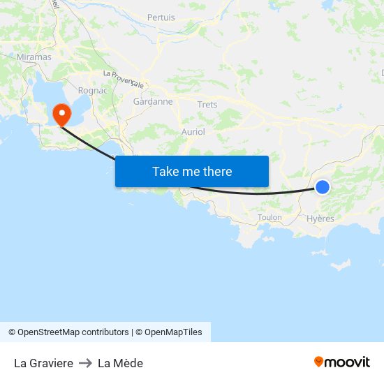 La Graviere to La Mède map