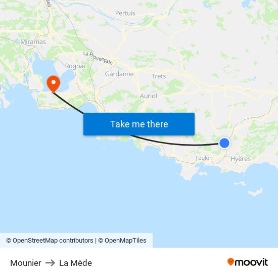 Mounier to La Mède map