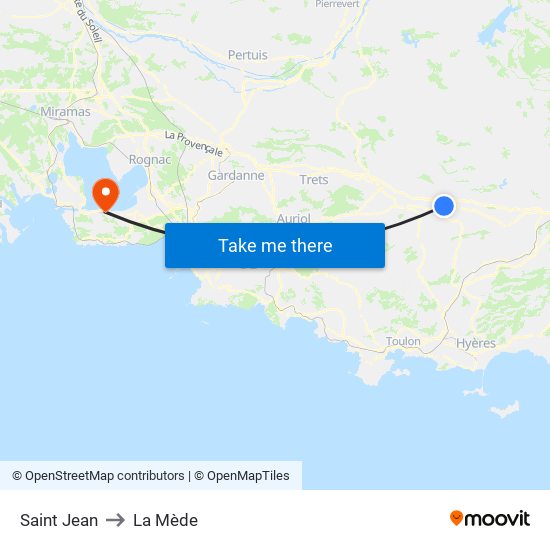 Saint Jean to La Mède map