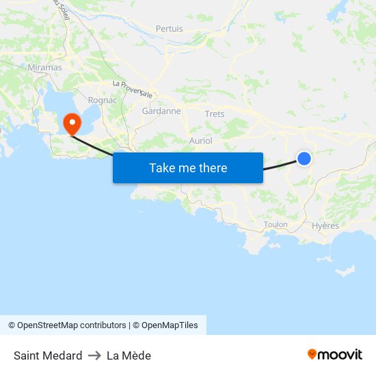 Saint Medard to La Mède map