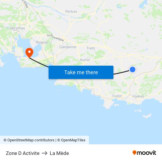Zone D Activite to La Mède map