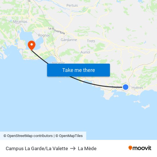 Campus La Garde/La Valette to La Mède map