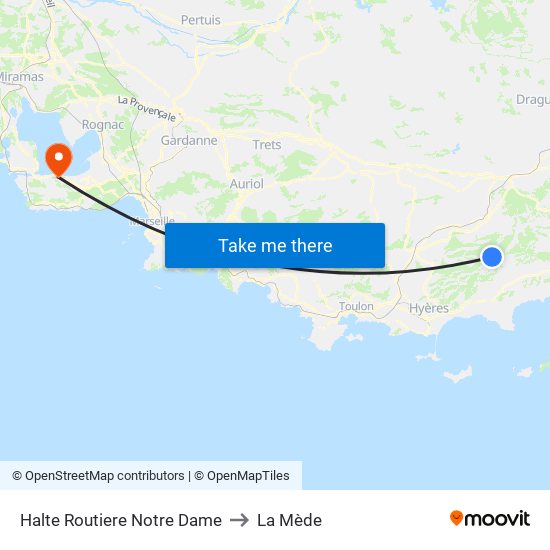 Halte Routiere Notre Dame to La Mède map