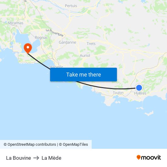 La Bouvine to La Mède map