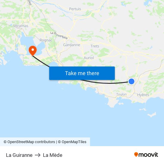 La Guiranne to La Mède map