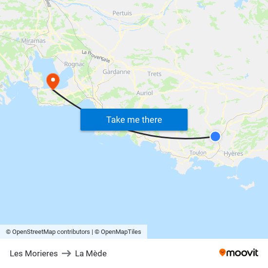 Les Morieres to La Mède map