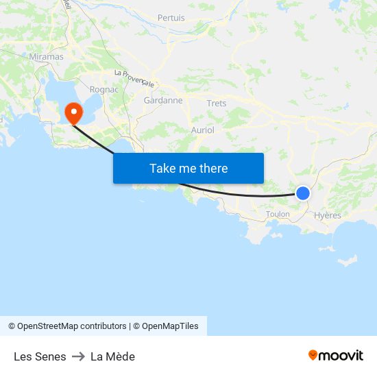 Les Senes to La Mède map