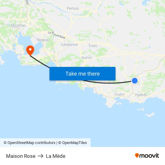 Maison Rose to La Mède map
