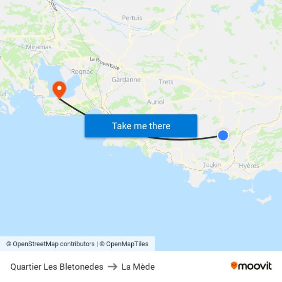 Quartier Les Bletonedes to La Mède map